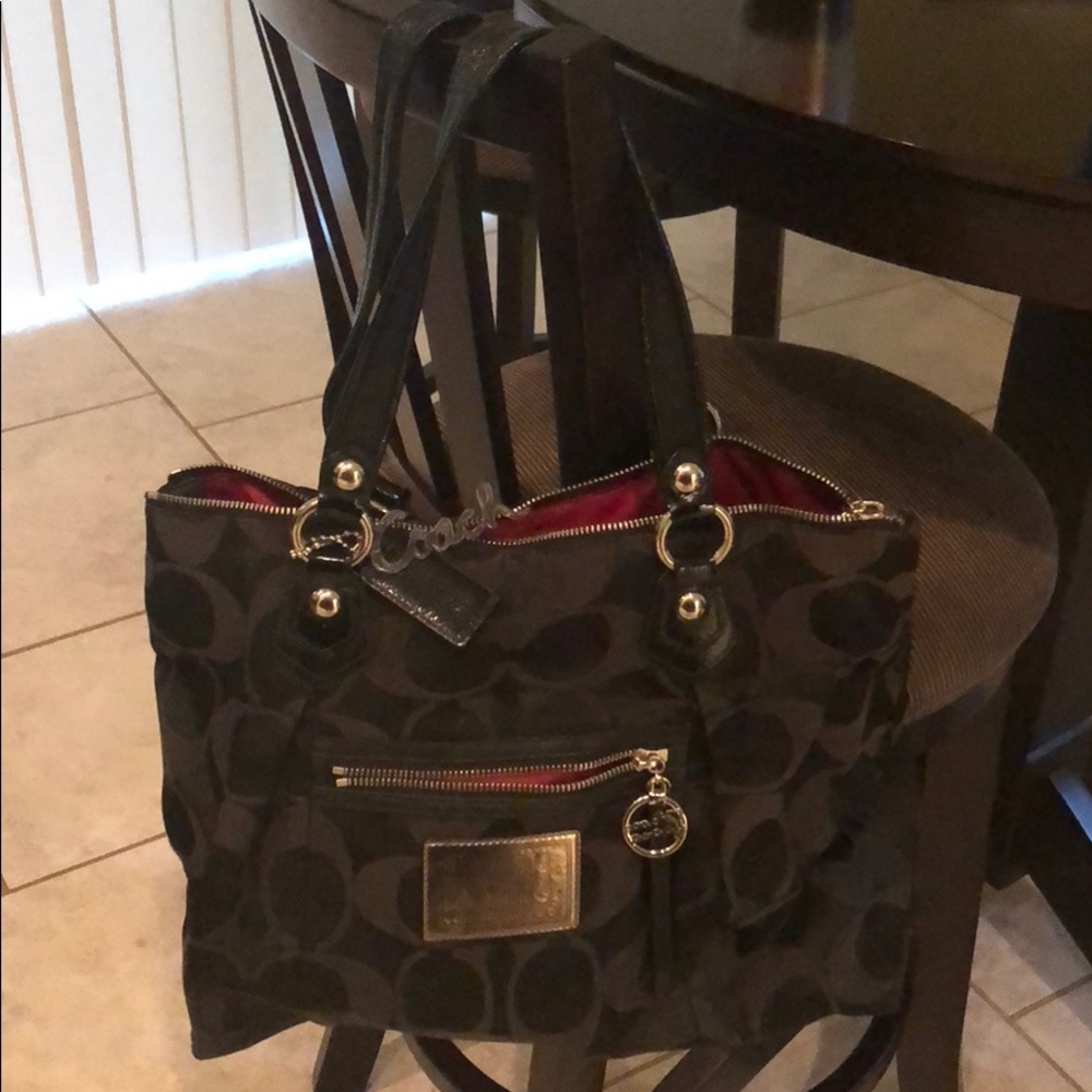 Authentic black Coach purse